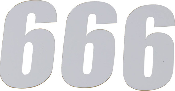 D'Cor Visuals - 43100857 - SX Plate Number - #6 - White - 6" D'Cor Visuals - 43100857 - SX Plate Number - #6 - White - 6"