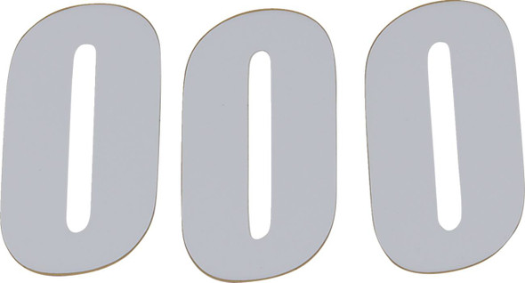 D'Cor Visuals - 43100861 - SX Plate Number - #0 - White - 4" D'Cor Visuals - 43100861 - SX Plate Number - #0 - White - 4"