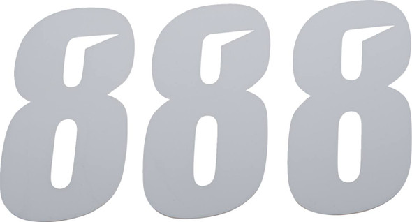 D'Cor Visuals - 43100899 - Slash Number Plate - #8 - White - 6"