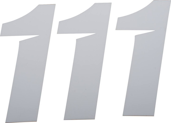 D'Cor Visuals - 43100902 - Slash Number Plate - #1 - White - 4"