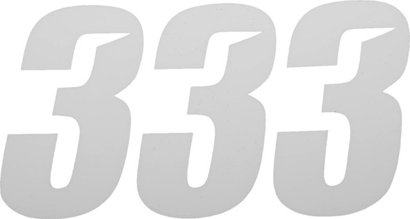 D'Cor Visuals - 43100904 - Slash Number Plate - #3 - White - 4"