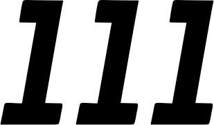 D'Cor Visuals - 43100932 - Race Number Plate - #1 - Black - 6"