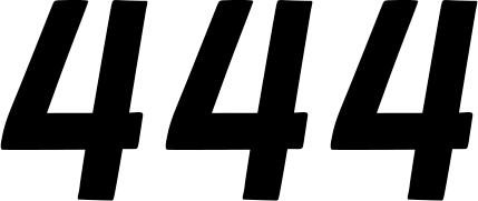 D'Cor Visuals - 43100945 - Race Number Plate - #4 - Black - 4"