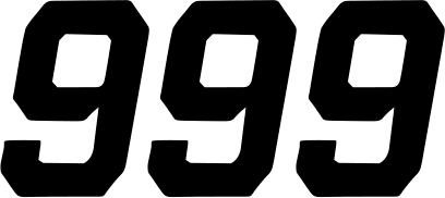 D'Cor Visuals - 43100950 - Race Number Plate - #9 - Black - 4"