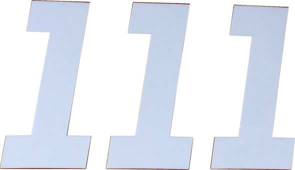 D'Cor Visuals - 43100952 - Race Number Plate - #1 - White - 6"