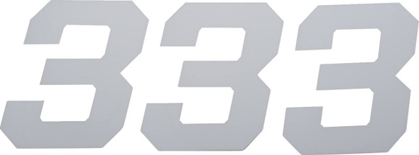 D'Cor Visuals - 43100954 - Race Number Plate - #3 - White - 6"