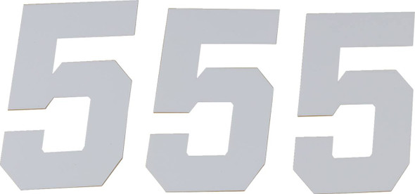 D'Cor Visuals - 43100956 - Race Number Plate - #5 - White - 6"
