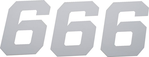 D'Cor Visuals - 43100957 - Race Number Plate - #6 - White - 6"