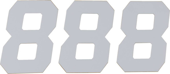 D'Cor Visuals - 43100959 - Race Number Plate - #8 - White - 6"