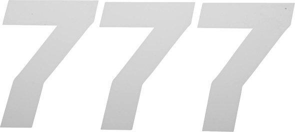 D'Cor Visuals - 43100968 - Race Number Plate - #7 - White - 4"