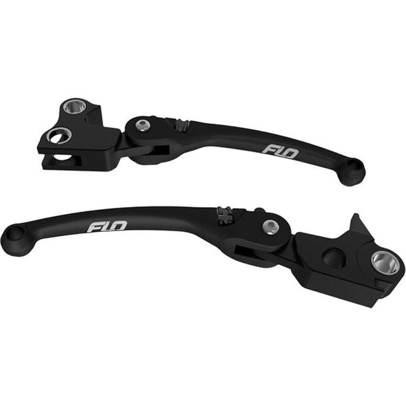  Flo Motorsports MX Style Levers fits '96-'17 Dyna, '96-'03 Sportster, '96-'14 Softail, '96-'07 Touring - Black 