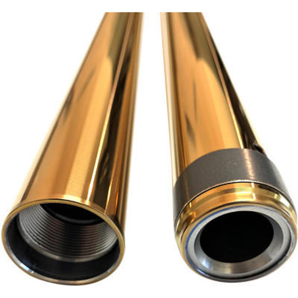 Pro-One 39MM Gold Titanium Nitrite Coated Harley Fork Tubes - Standard 24.25" (See Desc.)