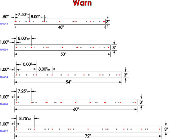 Kfi Products - 45011218 - Plow Wear Bar - 54" Kfi Products - 45011218 - Plow Wear Bar - 54"