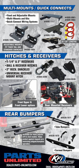 Kfi Products - 45051128 - Multi-Mount Winch - Polaris Ranger