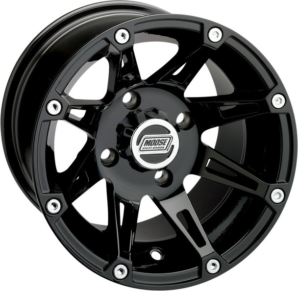 Moose Offroad - 02300448 - Wheel - 387X - Front - Black - 12x7 - 4/136 - 4+3