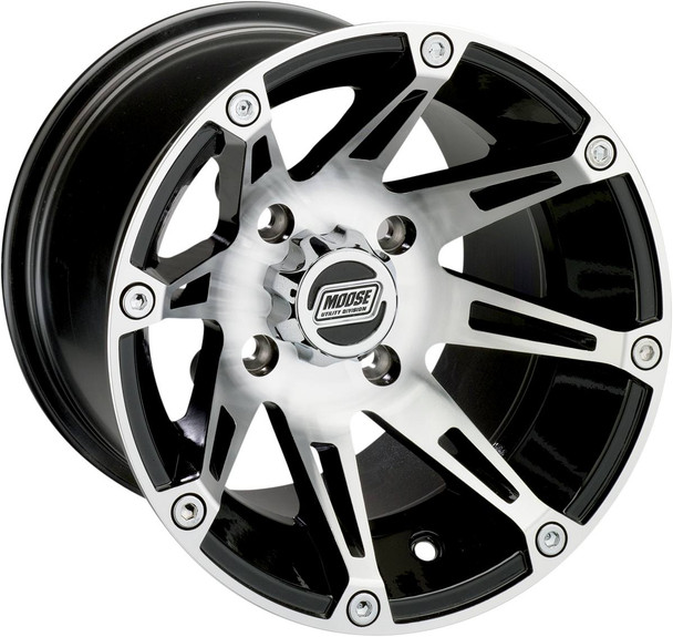 Moose Offroad - 02300455 - Wheel - 387X - Front - Machined Black - 14x7 - 4/156 - 4+3