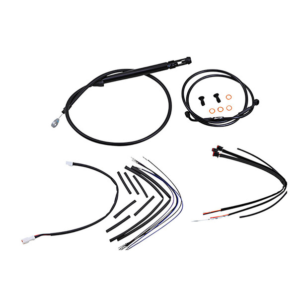 Burly Brand - Black Vinyl Handlebar Cable and Brake Line Kits for 12" Jail Bars on '18-'20 FXBB/ FXLR Softails W/O ABS