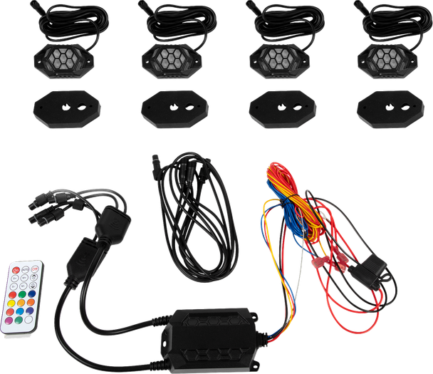 Moose Offroad - 20403427 - Rock Light Kit - RGB - 4 Pods