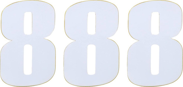 Moose Offroad - 43100658 - Race Number 8 - White - 4.5"