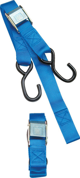 Parts Unlimited - TD00200 - Heavy-Duty Cam Buckle Tie-Downs - 1-1/2" x 6' - Blue
