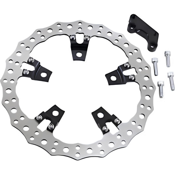 Arlen Ness - Harley Touring 14" Perimeter Spoke Mount Front Big Brake Jagged Floating Rotor Kit
