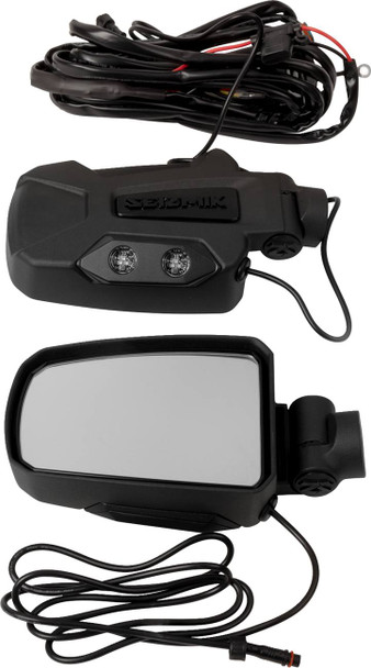 Seizmik - 06401356 - Mirrors - Pursuit Night Vision - Side View - Rectangle - Black - 1.875"/2" ROPS - Pair