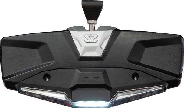 Seizmik - 06401410 - Mirror - Halo R - Rear View w/LED Cabin Light - Rectangle - Silver w/Silver Bezel - Can Am X3