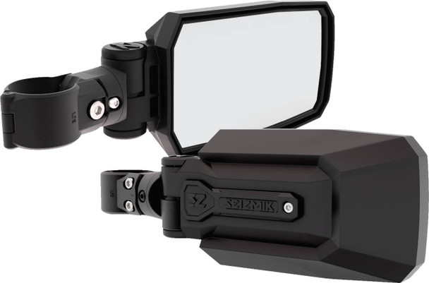 Seizmik - 06401730 - Mirrors - Trailrider - Side View - Rectangle - Black - 1.875"/2" ROPS - Pair