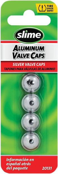 Slime - 03610052 - Valve Stem Caps - Silver - 4 Pack