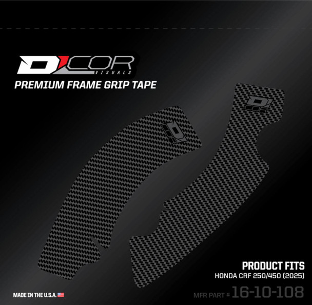 D'Cor Visuals - 16-10-108 - Frame Grip Tape - Gray - Honda - CRF 250/450 R