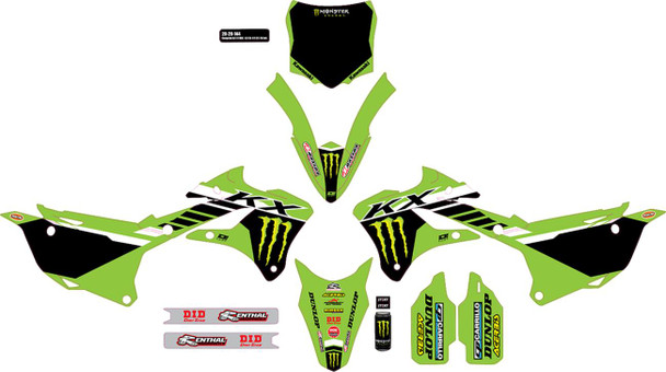 D'Cor Visuals - 20-20-144 - Graphic Kit - '24 Monster Energy - Kawasaki - KX 85/112