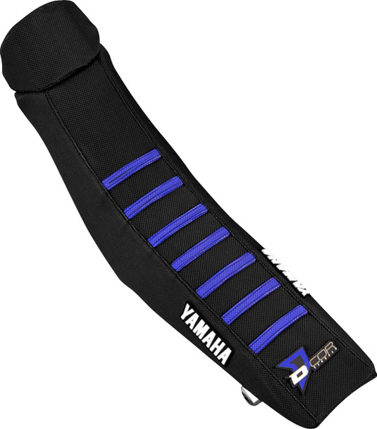 D'Cor Visuals - 30-50-141 - Seat Cover - Black w/ Blue Ribs - YZ '22-'26
