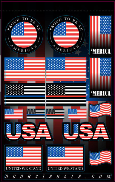 D'Cor Visuals - 40-90-120 - Decal Sheet - USA