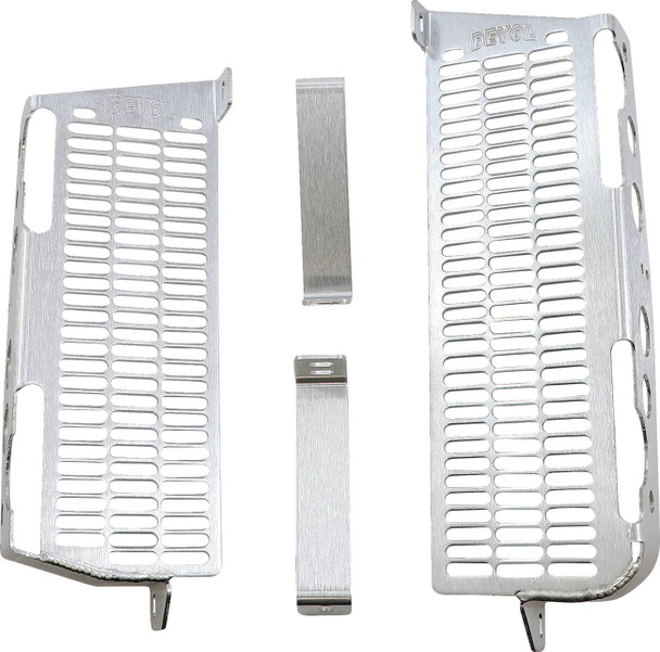 Devol - 0101-2406 - Radiator Guards - Brushed Aluminum - Kawasaki