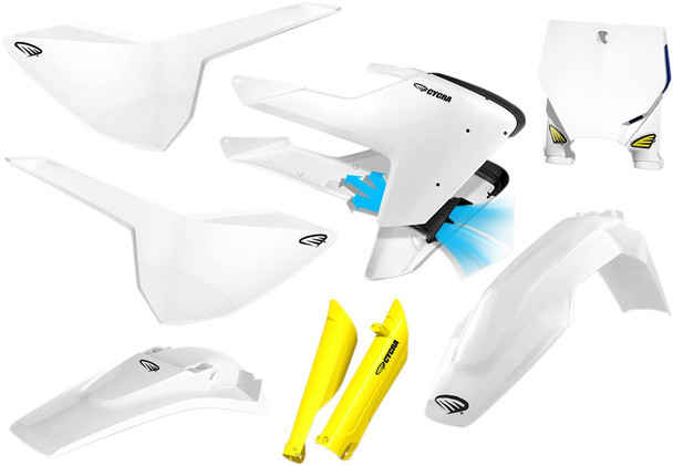 Cycra - 1CYC-9321-02 - Body Kit - Powerflow - OEM White/Yellow - TC/TXFC/FX
