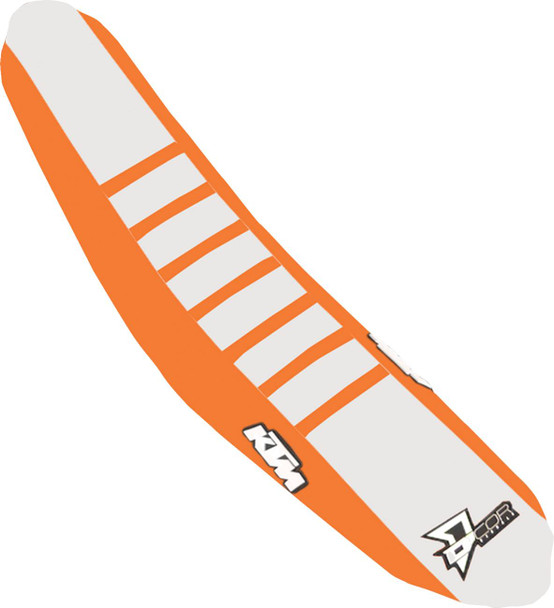 D'Cor Visuals - 30-30-220 - Seat Cover - Orange/White - SX/F '16-'18