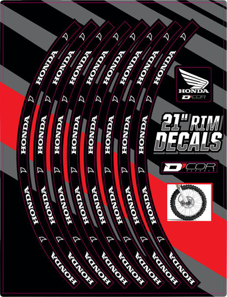 D'Cor Visuals - 40-80-200 - Rim Decal - Honda Logo - 21" Front