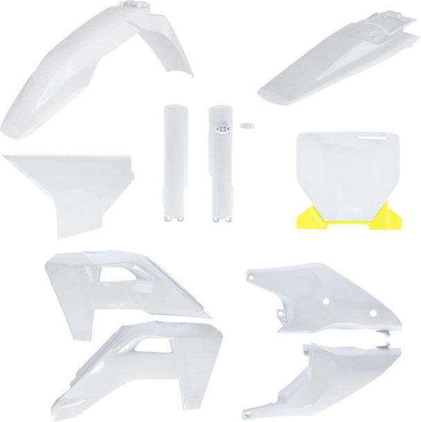 Acerbis - 2986848211 - Full Body Kit - '25 OEM White/Yellow - Husqvarna - FC/FX/TC/TX '25