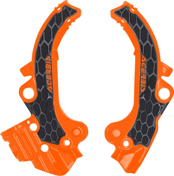Acerbis - 2985891008 - X-Grip Frame Guards - Black/Orange - SX65 | TC65 | MC65