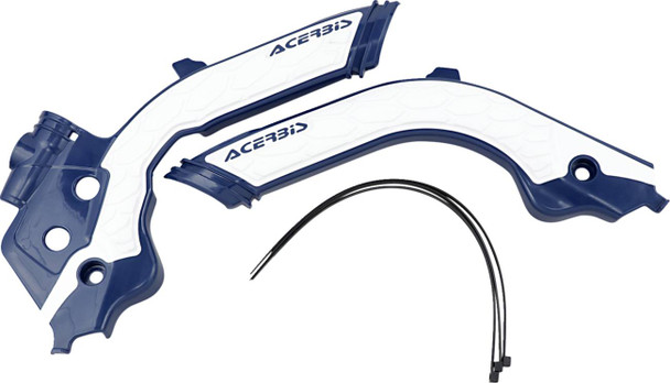 Acerbis - 2733451006 - X-Grip Frame Guards - Blue/White - Gas Gas | Husqvarna
