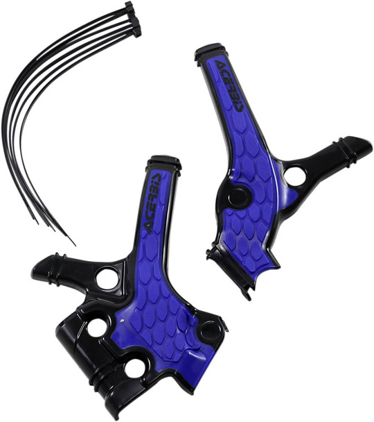 Acerbis - 2736381004 - X-Grip Frame Guards - Black/Blue - YZ 65