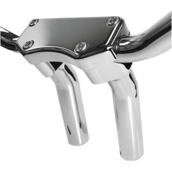Drag Specialties Handlebar Riser/Top Clamp Kits for 1" Diameter Clamping Area - 5-1/2" Rise with 1-1/2" Pullback Chrome