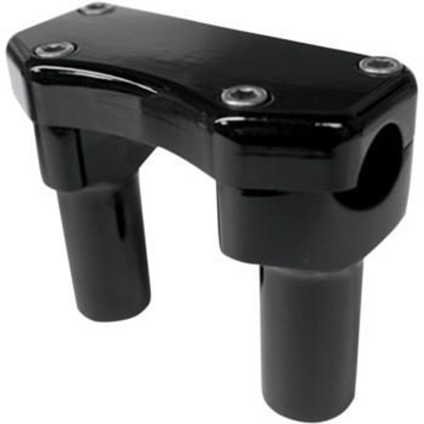 Drag Specialties Handlebar Riser/Top Clamp Kits for 1" Diameter Clamping Area - 3" Rise Gloss Black