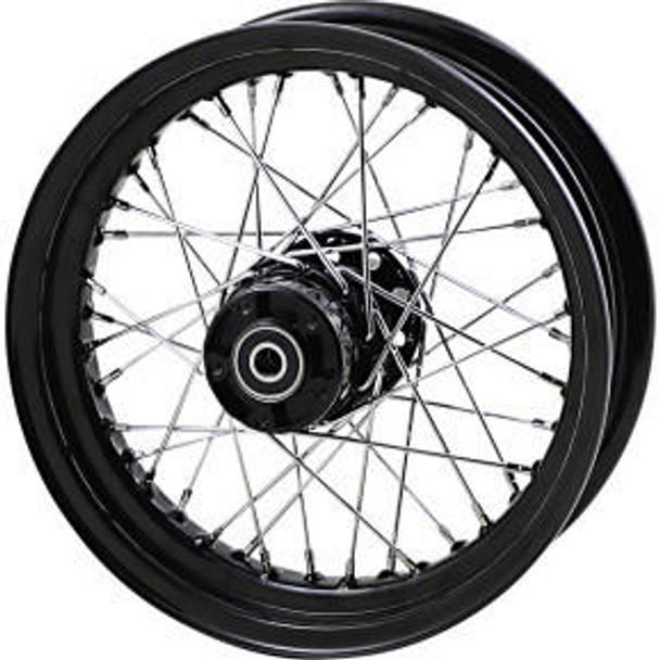  Drag Specialties - Gloss Black Laced Front Wheel fits '00-'06 Softail Models Repl. OEM #43005-00 - 16" x 3" 