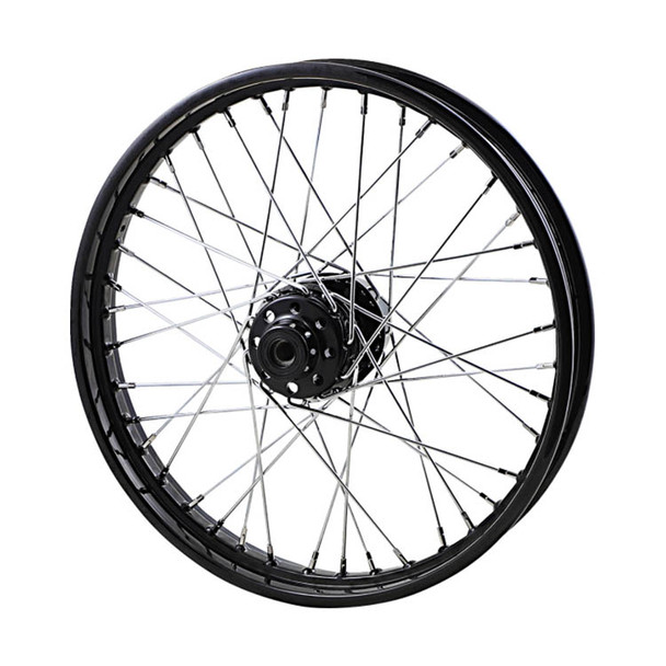 Drag Specialties - Gloss Black Laced Front Wheel fits '97-'99 Softail & Dyna Wide Glide (Single Disc) Models Repl. OEM #43671-84A - 21" x 2.15"