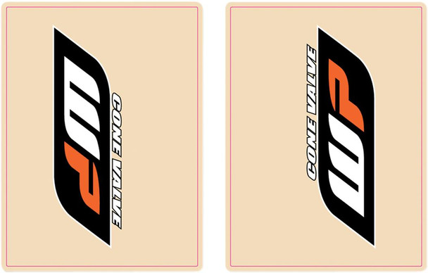 Flu Designs Inc. - 01020 - Upper Fork Decal - WP - Orange/Black