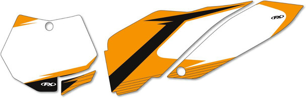 Factory Effex - 12-64526 - Graphic Number Plates - White/Orange - SX/XC
