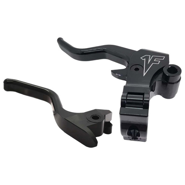 1FNGR - Black 2-Finger Lever Length Easier Pull Clutch & Brake Lever Combo fits '15-'24 Softail Models