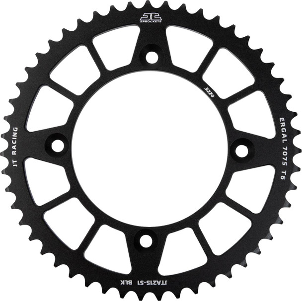 Jt Sprockets - JTA215.51BLK - Rear Sprocket - Aluminum - 51 Tooth - Black - Honda