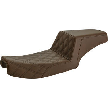 Saddlemen - Brown Front Lattice Stitch Step-Up Seat fits '91-'95 FXD Models (Exc. FXDWG Models)
